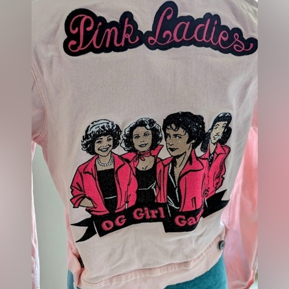 Unique Vintage x Grease Pink Ladies Cropped Denim Jacket, XS, NWT! - Picture 7 of 14
